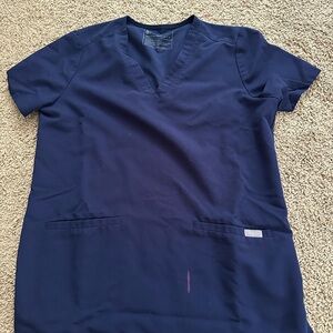 Figs Scrubs Navy Casma Top Size S